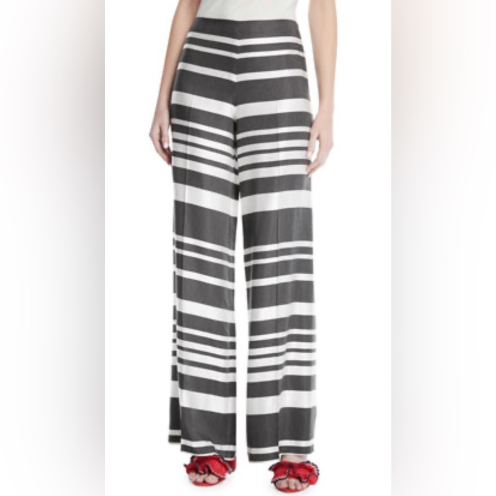 Trina Turk Netti Parasol Striped Black & White Trouser Pants Sz 4